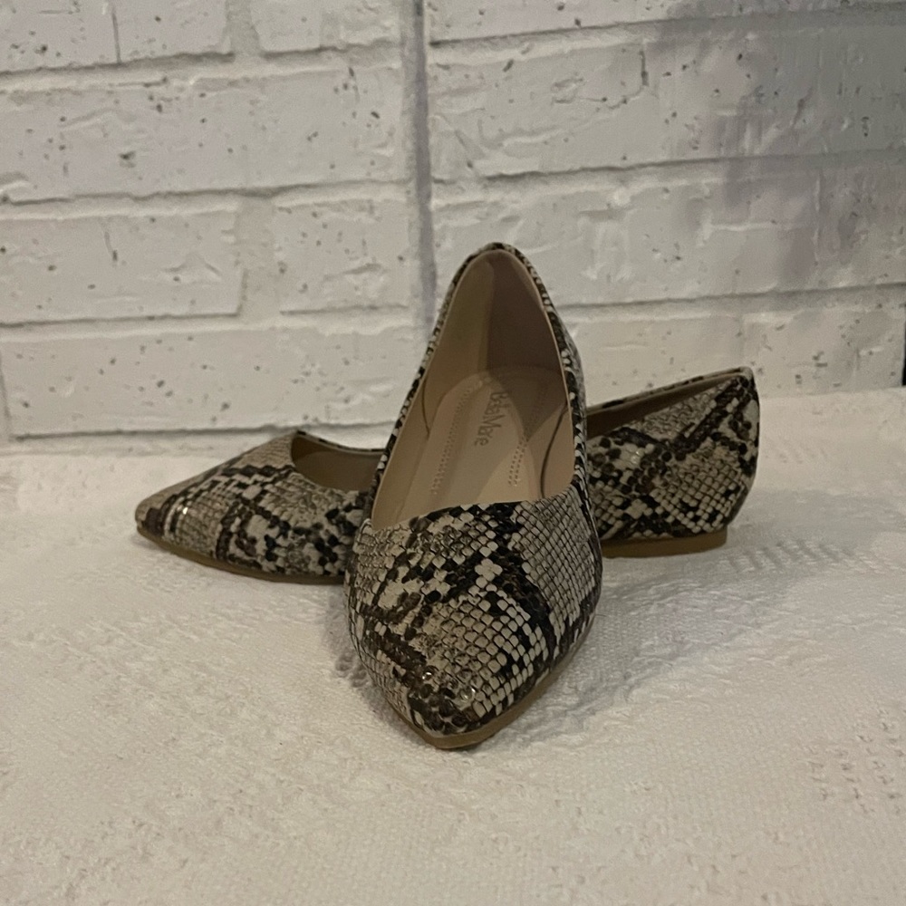 Snake embossed flats